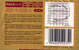 Compact Cassette RAKS SD-SX 90 Type II Chrome 1990 Europe