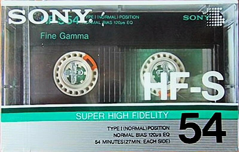 Compact Cassette Sony HF-S 54 "HF-S 54N" Type I Normal 1986 Japan