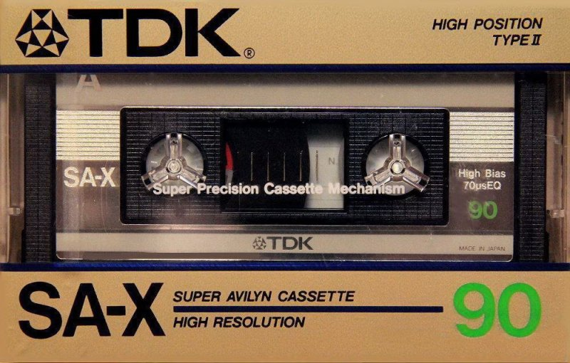 Compact Cassette TDK SA-X 90 "SA-X90F" Type II Chrome 1985 Japan