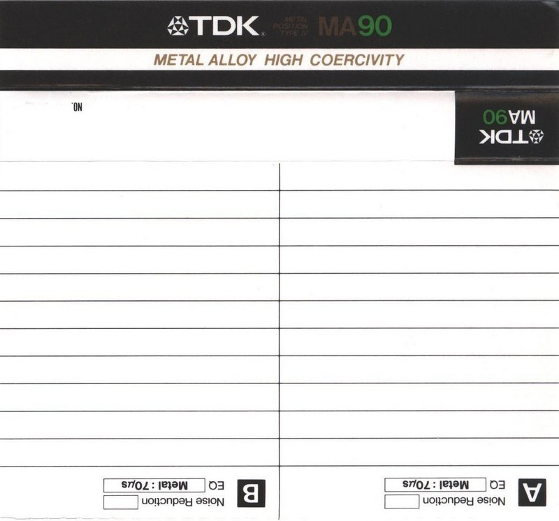 Compact Cassette TDK MA 90 Type IV Metal 1985 North America