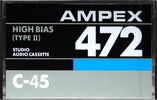Compact Cassette Ampex 472 45 Type II Chrome 1985 USA