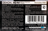 Compact Cassette Denon HD-M 74 "HD-M74TE" Type IV Metal 1994 Europe, North America