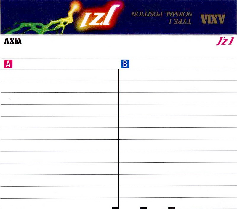 Compact Cassette AXIA J`z 1 54 "JZ1A 54" Type I Normal 1992 Japan