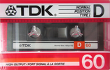Compact Cassette TDK D 60 Type I Normal 1986 North America