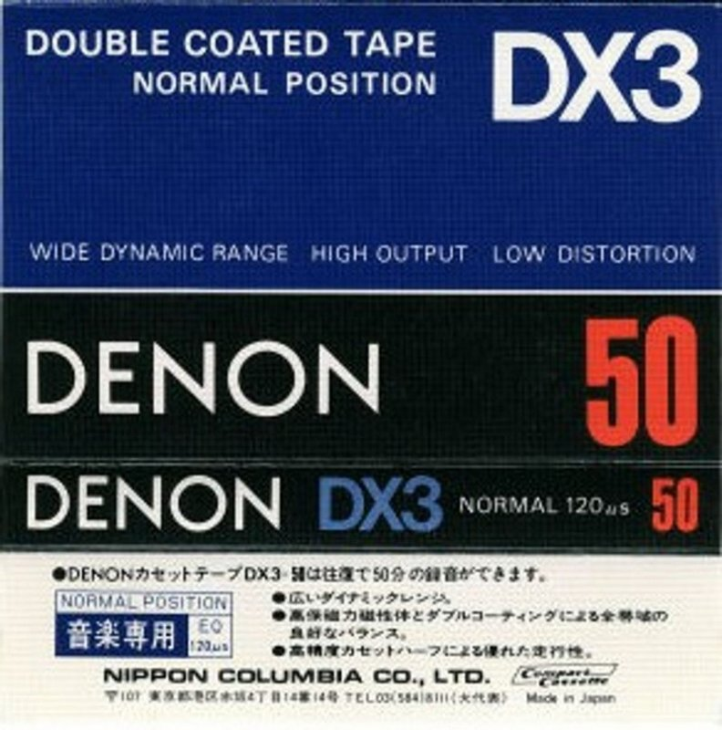 Compact Cassette Denon DX3 50 Type I Normal 1978 Japan