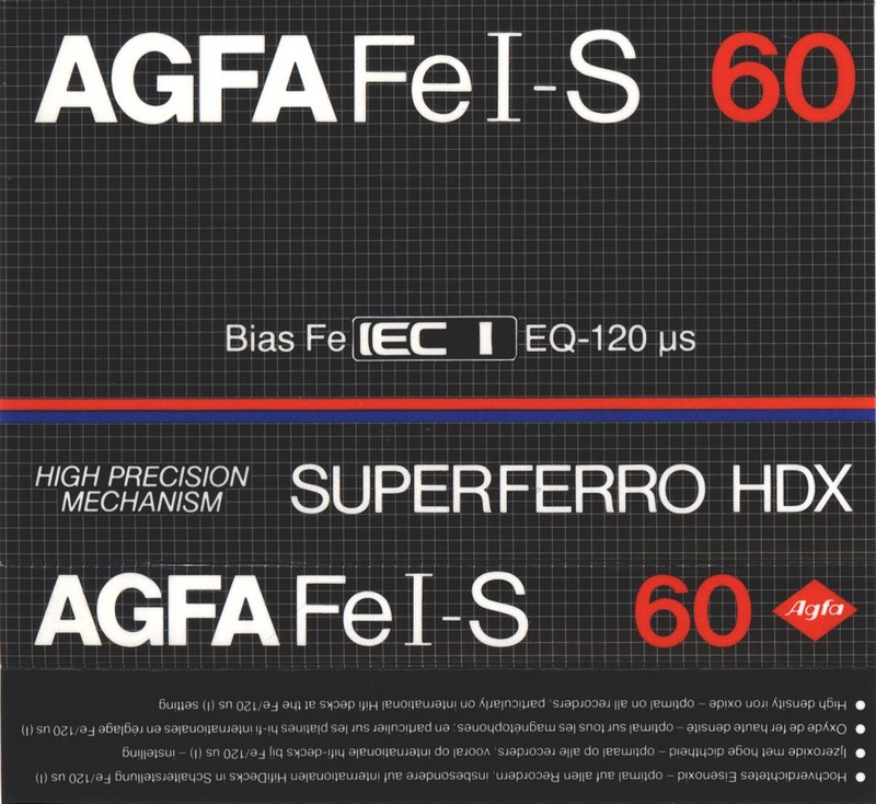 Compact Cassette AGFA Superferro HDX 60 "Fe I-S" Type I Normal 1982 Europe