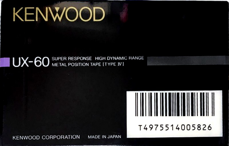 Compact Cassette Kenwood UX 60 Type IV Metal 1989 Japan