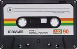 Compact Cassette Maxwell ADX 90 Type I Normal Hong Kong