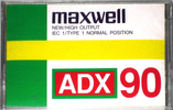 Compact Cassette Maxwell ADX 90 Type I Normal Hong Kong