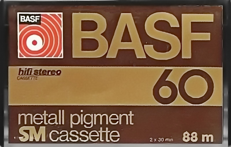 Compact Cassette BASF 60 "Metall pigment SM cassette" Type IV Metal 1977 Germany