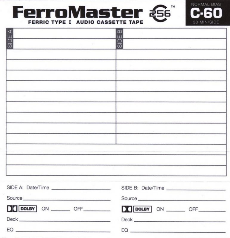 Compact Cassette NAC 60 Type I Normal 2018 USA