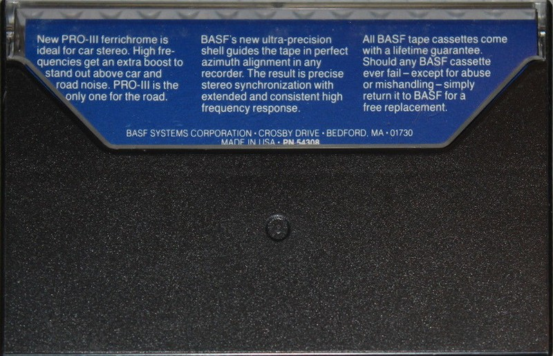 Compact Cassette BASF Professional III 90 Type III Ferro Chrome 1980 USA
