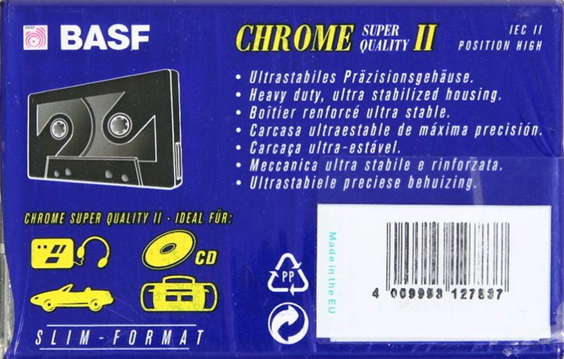 Compact Cassette BASF Chrome Super Quality II 90 Type II Chrome 2000 Europe