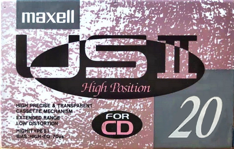 Compact Cassette Maxell US 20 "USII 20" Type II Chrome 1991 Japan