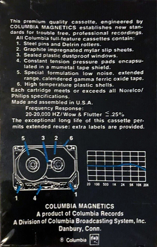 Compact Cassette Columbia 120 Type I Normal 1977 USA