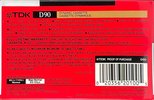 Compact Cassette TDK D 90 Type I Normal 1988 North America