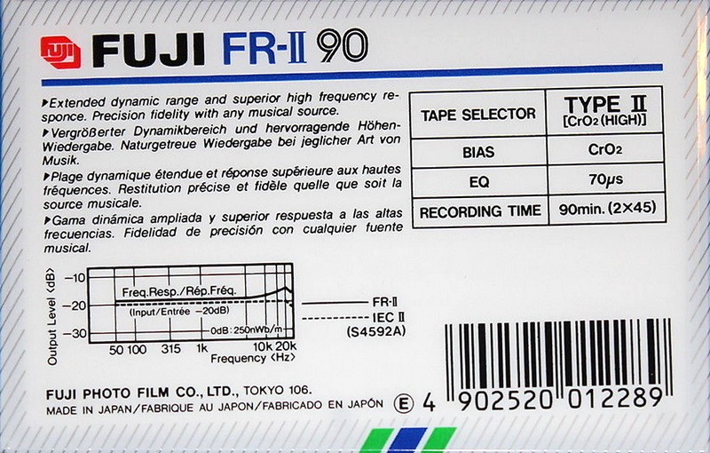 Compact Cassette Fuji FR-II 90 Type II Chrome 1988 Europe