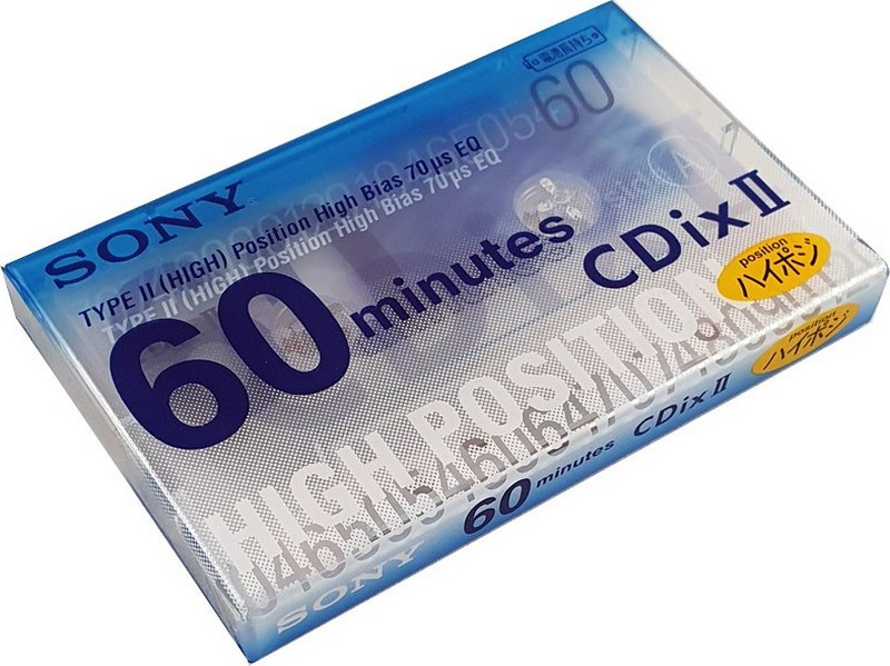 Compact Cassette Sony CDix II 60 "C-60CDX2F" Type II Chrome 1998 Japan