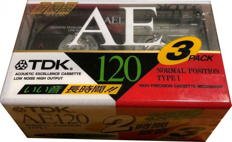3 pack TDK AE 120 "AE-120X3R" Type I Normal 1994 Japan