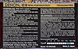 Compact Cassette Denon HD-M 100 "HD-M100SE" Type IV Metal 1990 Europe
