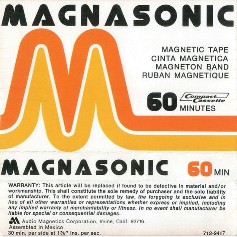 Compact Cassette Magnasonic 60 Type I Normal 1978 Mexico