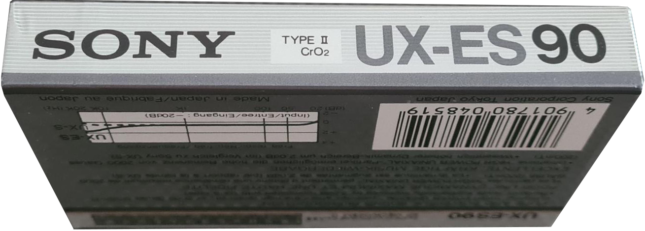 Compact Cassette Sony UX-ES 90 Type II Chrome 1986 Europe