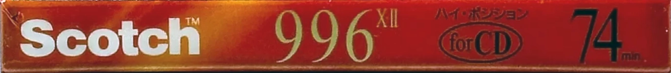 Compact Cassette Scotch 996 X 74 "996X2-74" Type II Chrome 1993 Japan