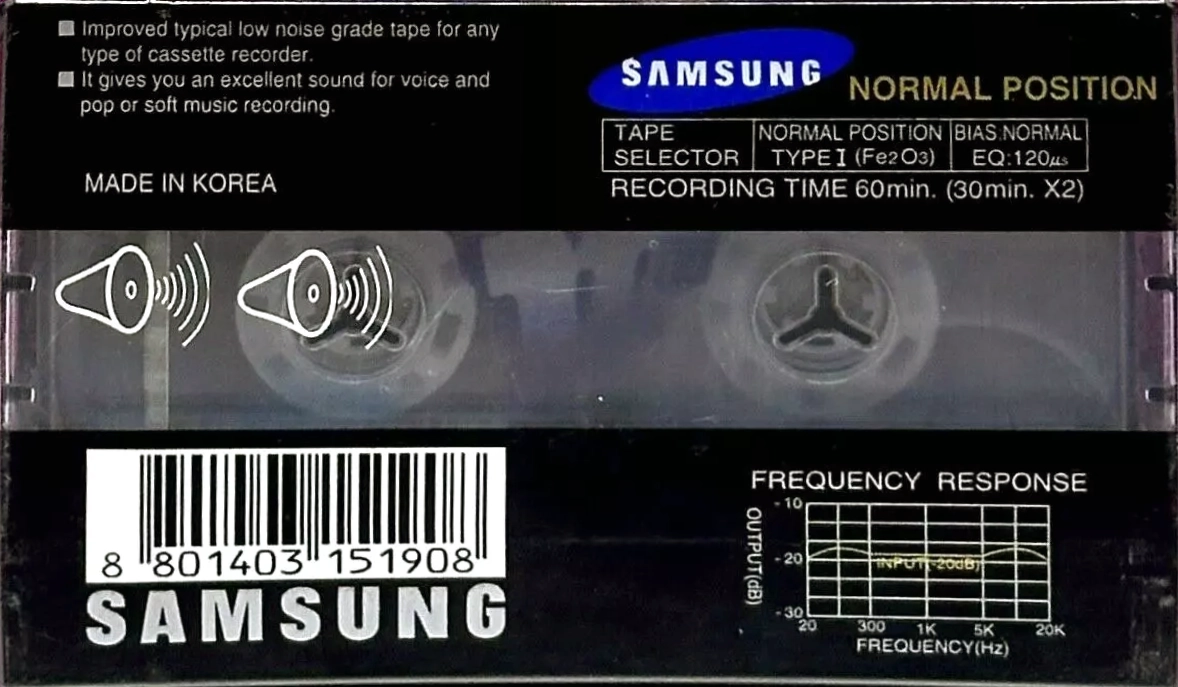 Compact Cassette Samsung MD 60 Type I Normal 1998 Europe