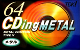 Compact Cassette TDK CDing Metal 64 "CDM-64G" Type IV Metal 1996 Japan