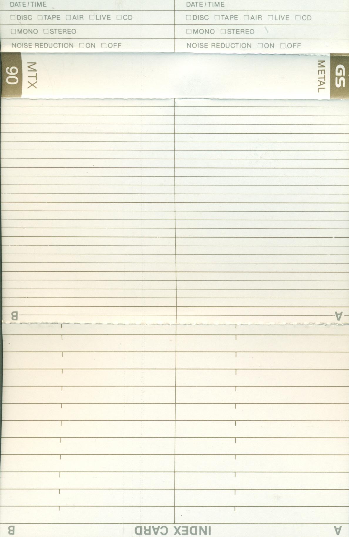 Compact Cassette Goldstar MTX 90 Type IV Metal 1987 USA