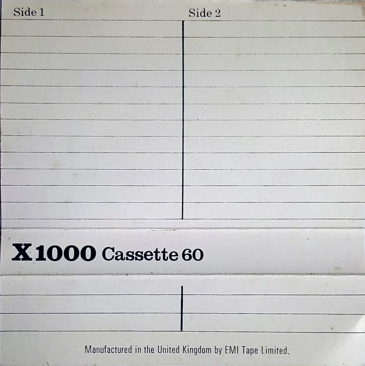 Compact Cassette EMITAPE X1000 60 Type I Normal 1975 Europe