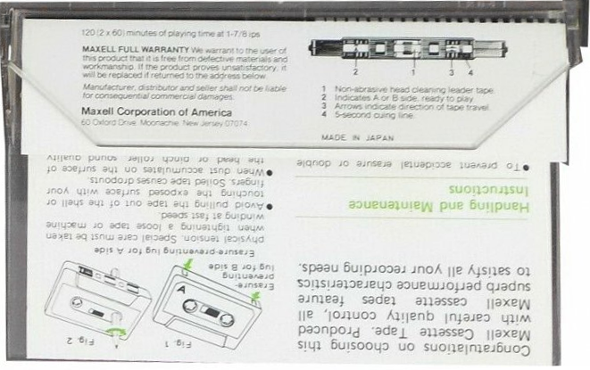 Compact Cassette Maxell UD 120 Type I Normal 1977 USA