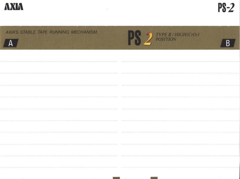 Compact Cassette AXIA PS-II / PS-2 60 "PS2G 60" Type II Chrome 1995 Japan