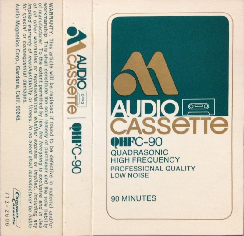 Compact Cassette Audio Magnetics QHF 90 Type I Normal 1970 USA