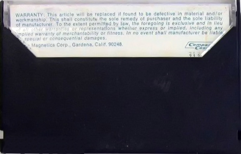 Compact Cassette Audio Magnetics QHF 90 Type I Normal 1970 USA