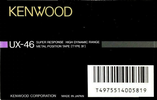 Compact Cassette Kenwood UX 46 Type IV Metal 1989 Japan