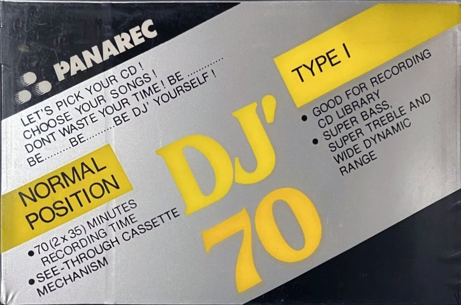 Compact Cassette Panarec DJ` 70 Type I Normal 1995 Indonesia