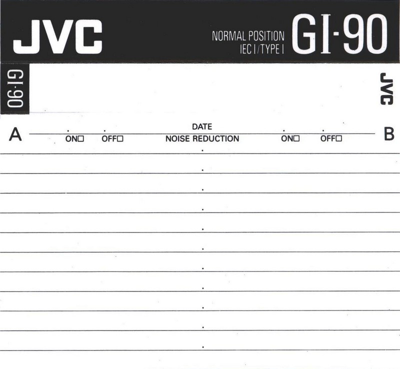 Compact Cassette JVC GI 90 "G1-90AG" Type I Normal 1990 North America