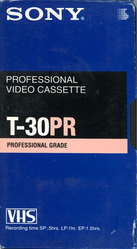 VHS, Video Home System Sony PR 30 "T-30PR" Type I Normal 1996 North America