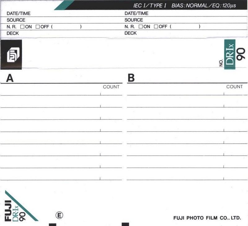 Compact Cassette Fuji DR-Ix 90 Type I Normal 1990 Europe