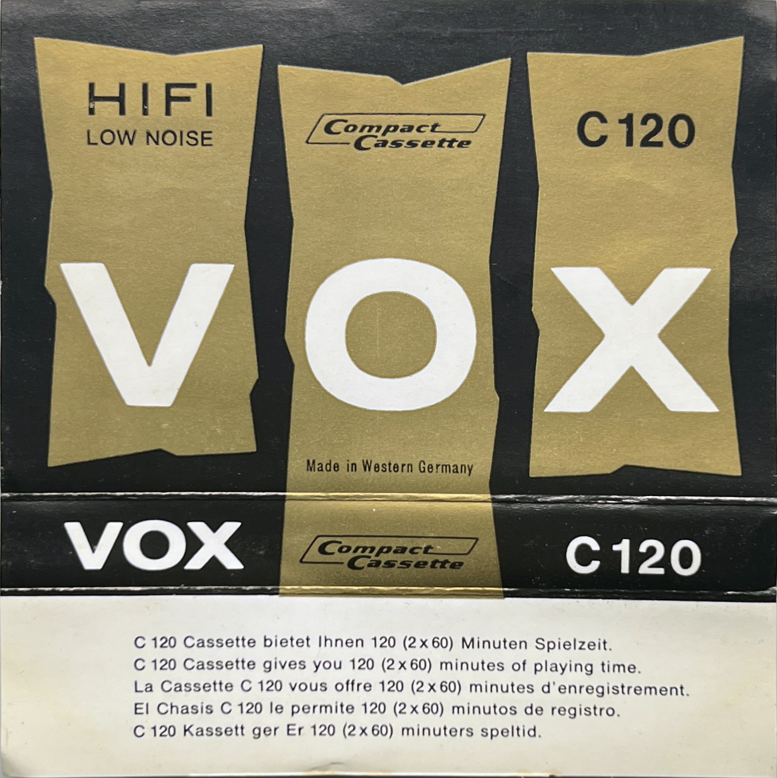 Compact Cassette VOX 120 Type I Normal 1975 Europe