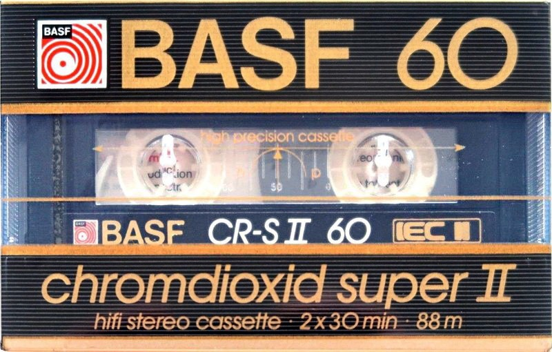 Compact Cassette BASF Chromdioxid Super II 60 "CR-S II" Type II Chrome 1985 Europe