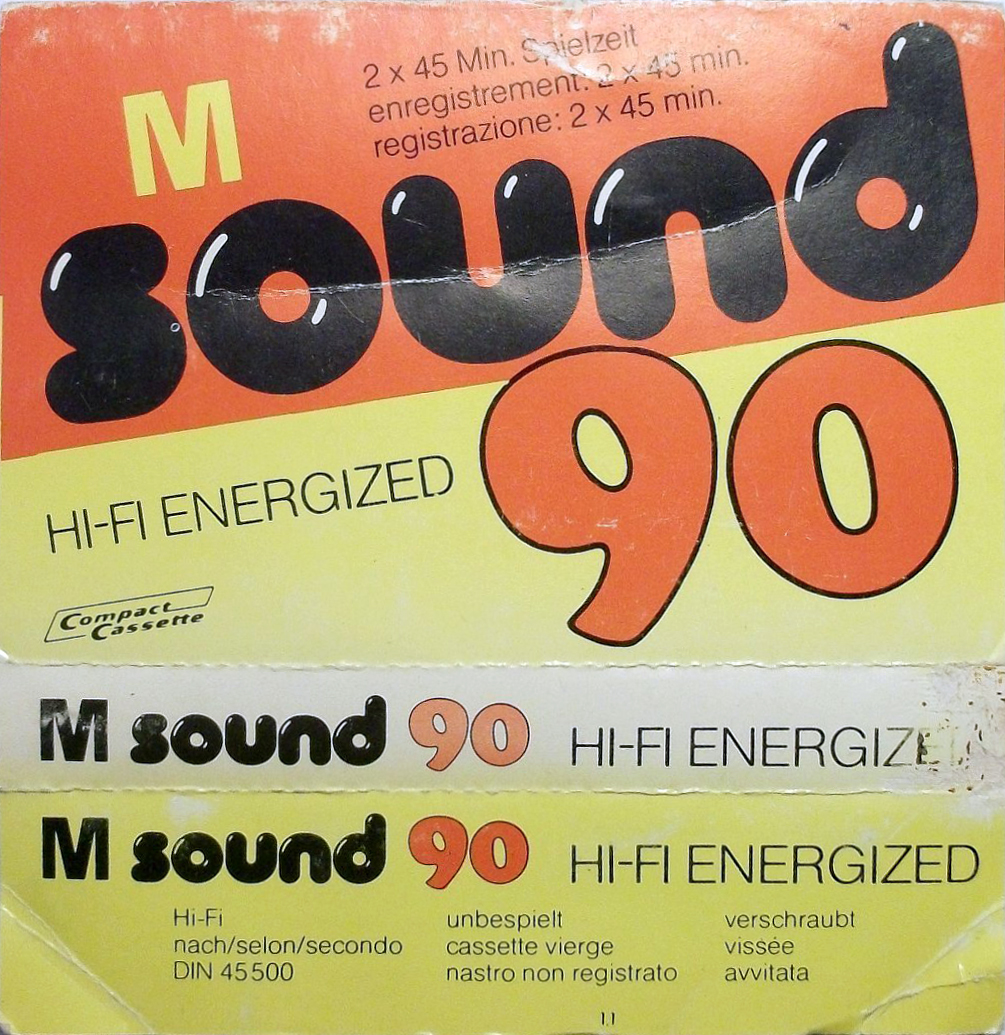 Compact Cassette M Sound 90 "square hole" Type I Normal 1988 Europe
