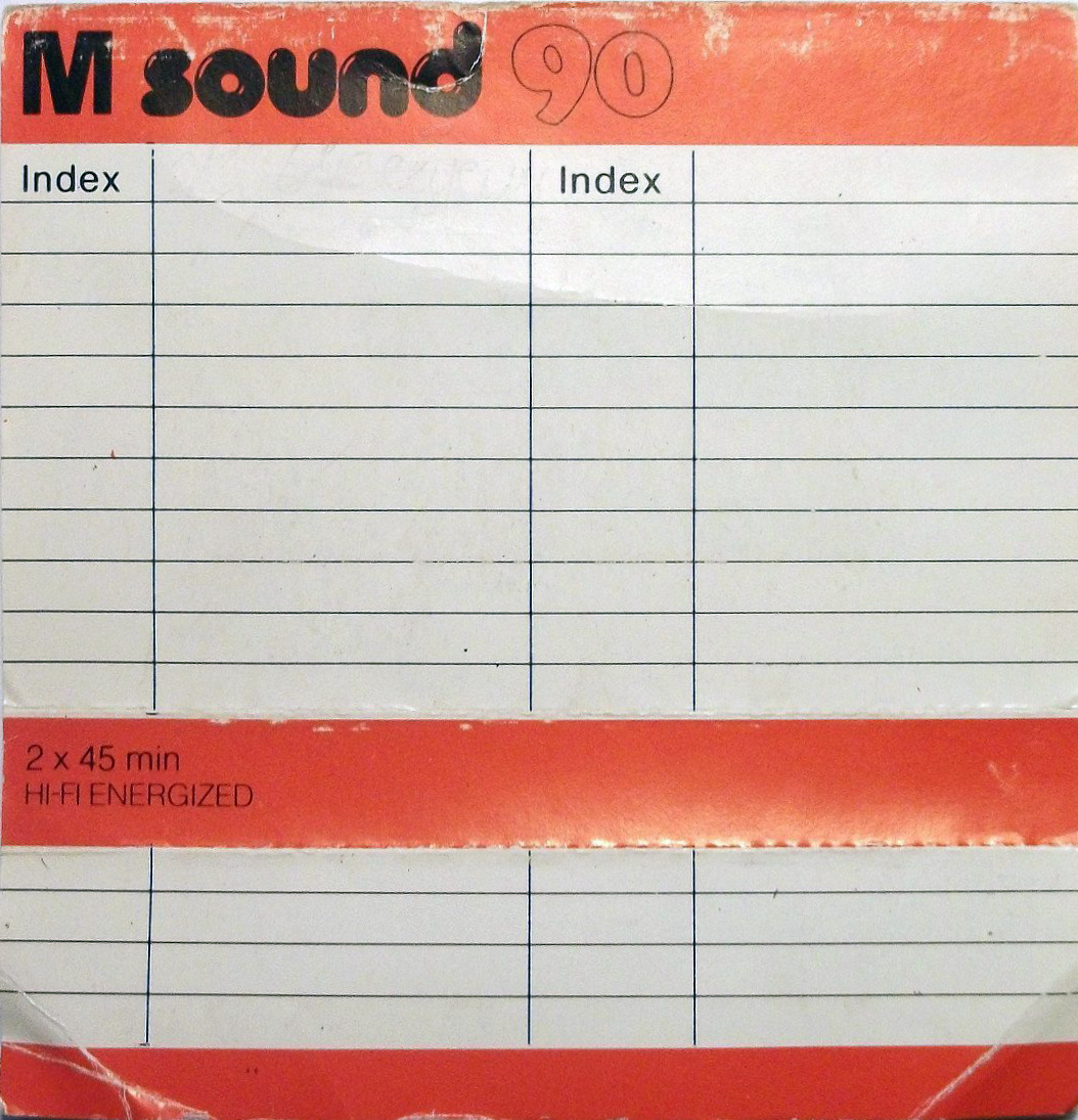 Compact Cassette M Sound 90 "square hole" Type I Normal 1988 Europe