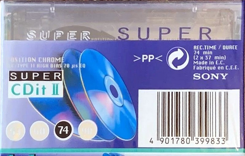 Compact Cassette Sony CDit II 74 "Super C-74SCD2" Type II Chrome 1997 Europe