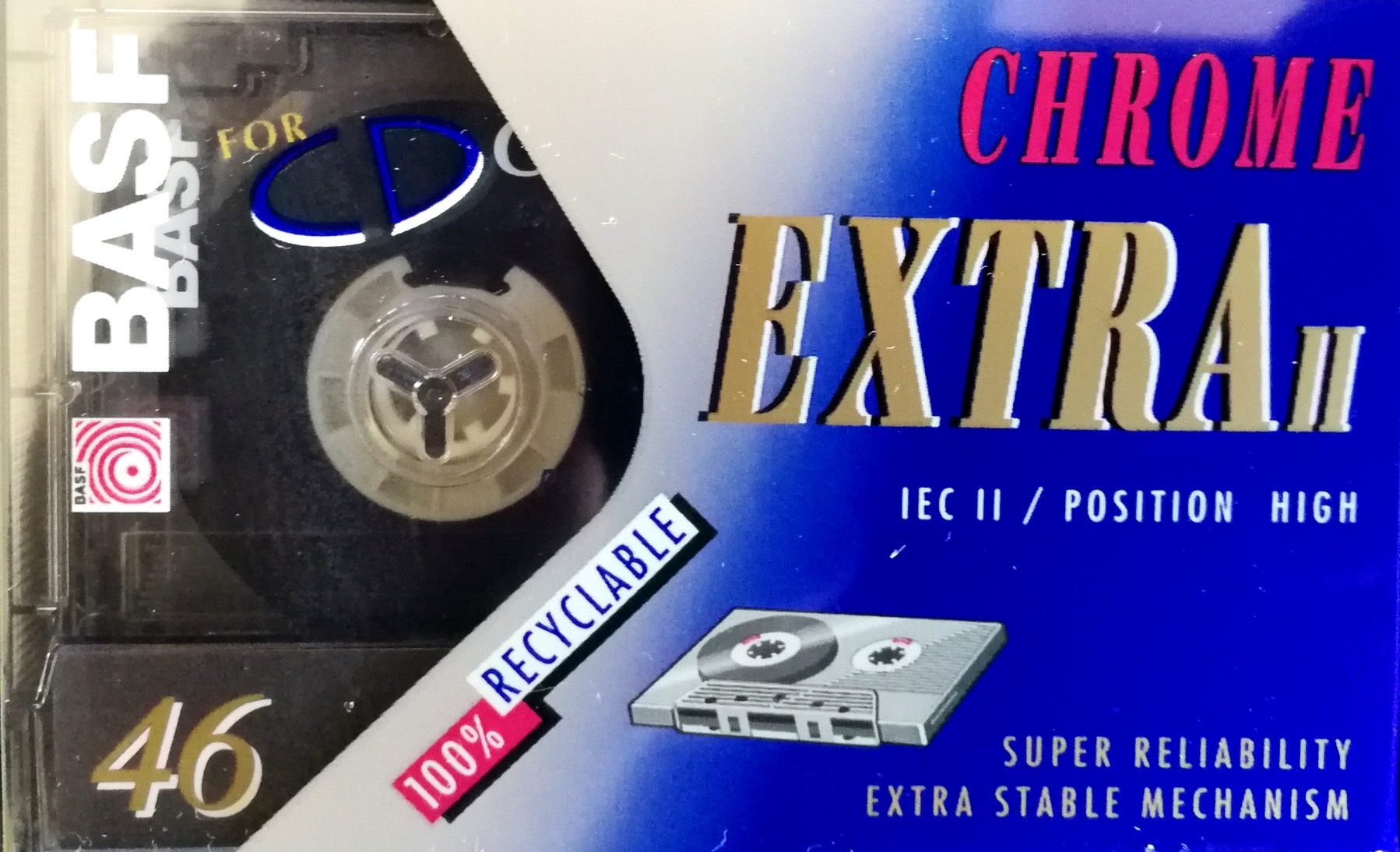 Compact Cassette BASF Chrome Extra II 46 Type II Chrome 1993 Europe