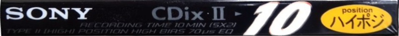 Compact Cassette Sony CDix II 10 "C-10CDX2E" Type II Chrome 1997 Japan