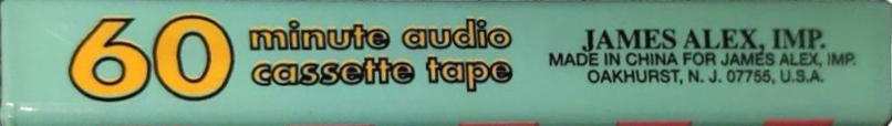 Compact Cassette James Alex 60 Type I Normal USA