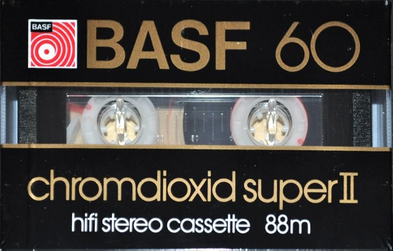 Compact Cassette BASF Chromdioxid Super II 60 "Large Window" Type II Chrome 1983 Europe