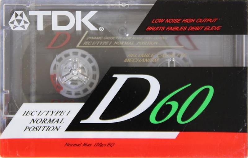 Compact Cassette TDK D 60 Type I Normal 1990 USA